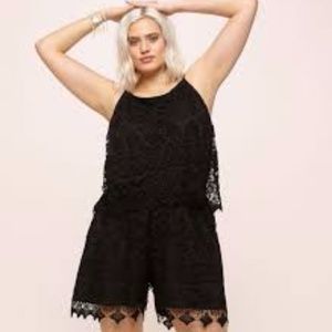 Plus Size Black lace Romper